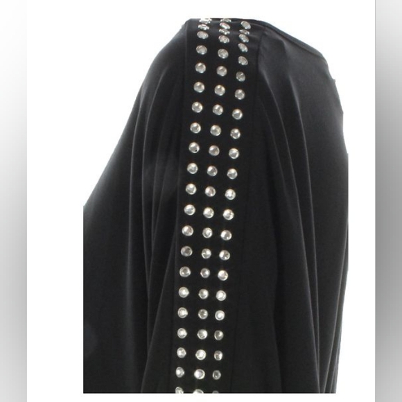 MICHAEL Michael Kors Black 3/4 Sleeve Rhinestone Jumpsuit Size 1X - Picture 4 of 8